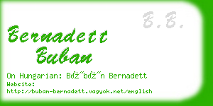 bernadett buban business card